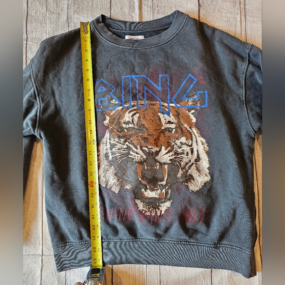 Anine Bing Sweatshirt Women's •Size Small• Pullover Long Sleeve Tiger Logo - Picture 3 of 10